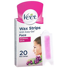 Veet Wax Strips For Face, Normal Skin, 20s